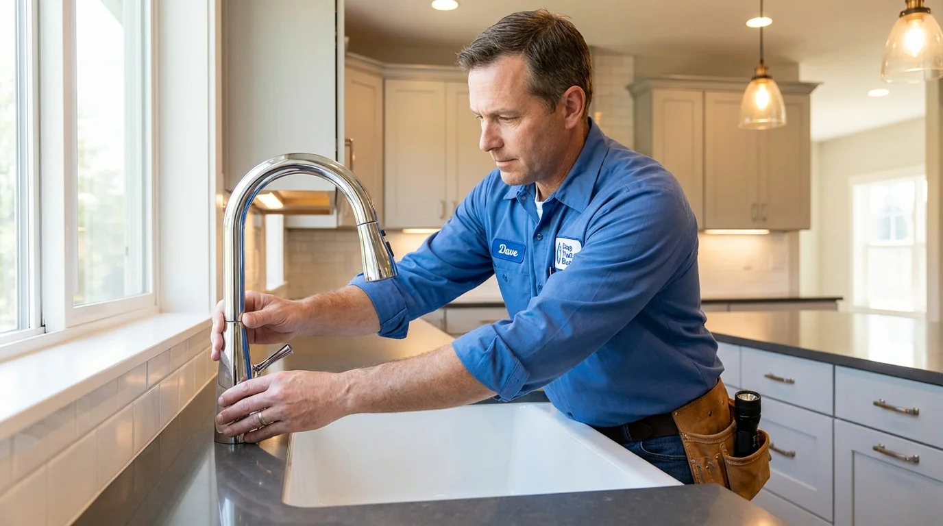 Kitchen faucet installation by Johns Plumbing LLC in Maple Grove